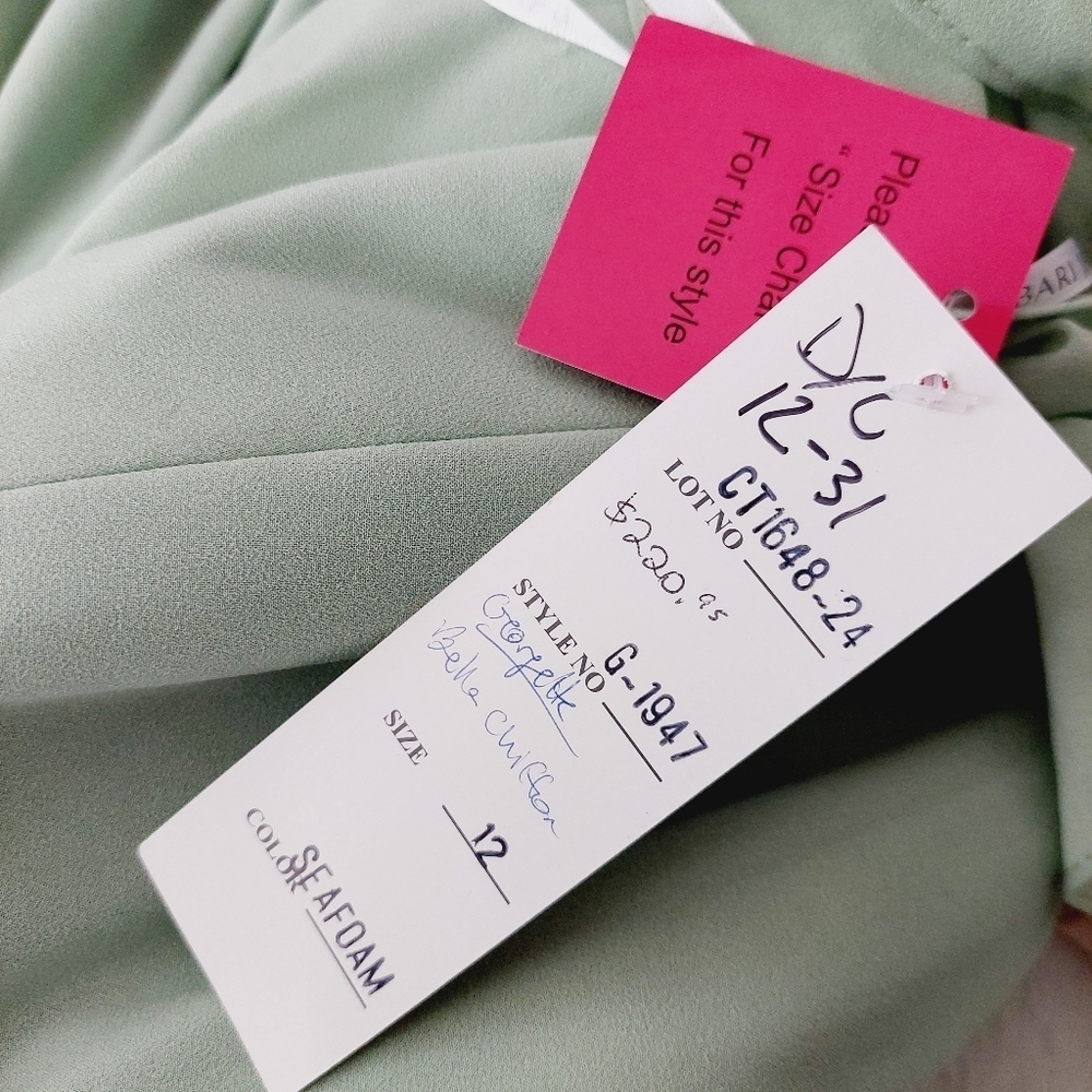 NEW Bari Jay V-neck Bodice Flutter Sleeves Ruching Waistline Maxi Dress P2807 - Picture 8 of 10